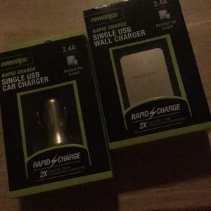 Single USB wall charger and single USB car charger